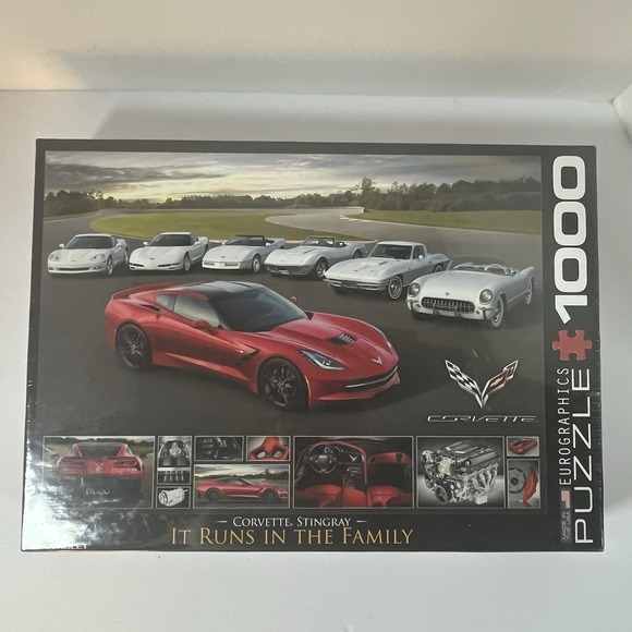 EuroGraphics 2014 Corvette Stingray Jigsaw Puzzle 1000 Pieces It Runs Family - Picture 1 of 5